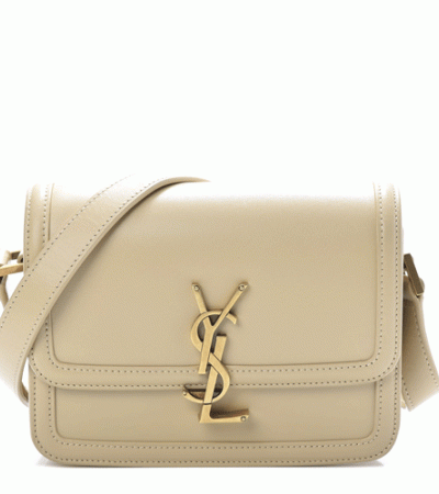 SAINT LAURENT Smooth Calfskin Small Solferino Satchel Beige