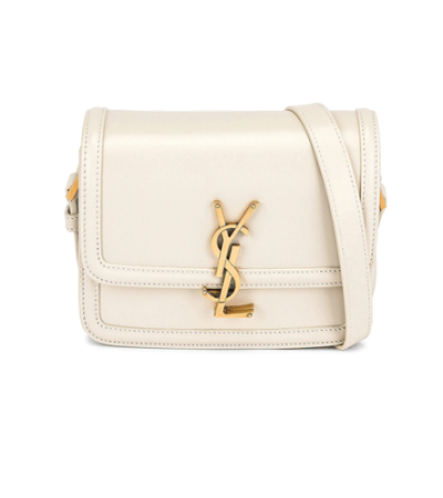 SAINT LAURENT Smooth Calfskin Small Solferino Satchel  white