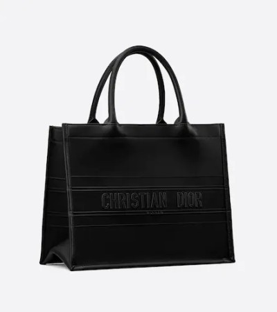 MEDIUM DIOR BOOK TOTE Black Calfskin (36 x 27.5 x 16.5 cm)