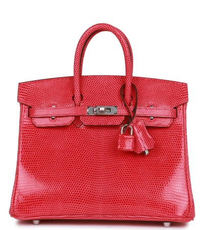 Hermès Birkin 25 Rose Extreme Lizard Palladium Hardware