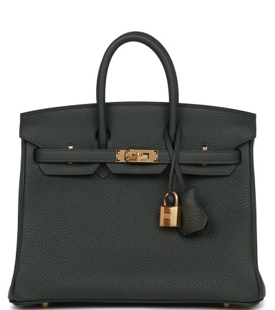 Hermès Birkin 25 Vert Fonce Togo Gold Hardware