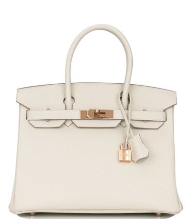 Hermès Birkin 30 Craie Togo Rose Gold Hardware