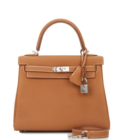 Hermès Kelly Retourne 25 Gold Togo Palladium Hardware