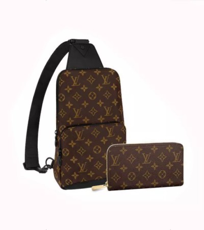 LOUIS VUITTON Louis Vuitton Avenue sling bag long wallet 2-piece set deals Ref: M45897 + M60017