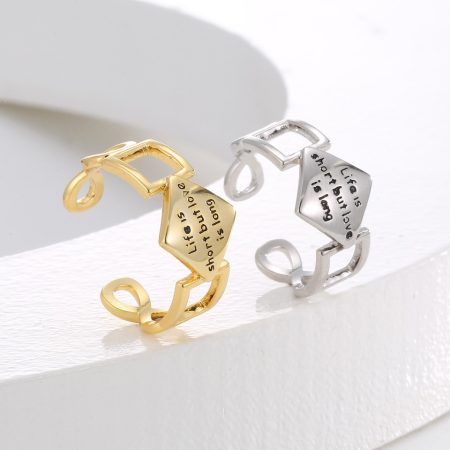Eco-Friendly Copper Genuine Gold Plated Open Ring with Elegant Design