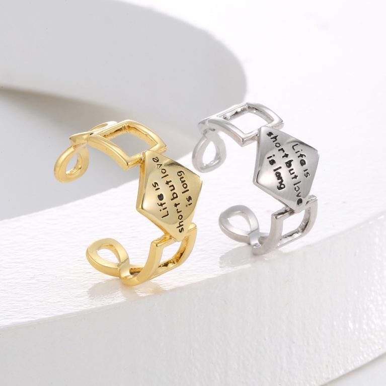 Eco-Friendly Copper Genuine Gold Plated Open Ring with Elegant Design