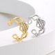 Eco-Friendly Copper Genuine Gold Plated Open Ring with Elegant Design