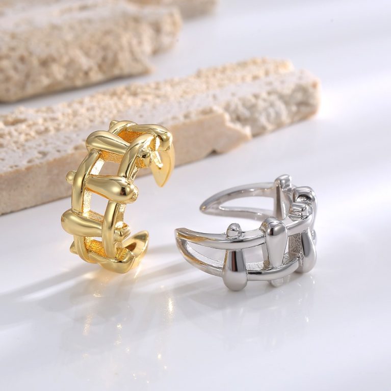 Eco-Friendly Copper Gold-Plated Fashionable Minimalist Adjustable Ring
