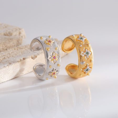 Hot Selling Vintage Open Ring: Eco-Friendly Copper with Real Gold Plating