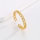 Eco-Friendly Copper Real Gold Plated Simple Chain Open Ring