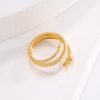 Dragon Motif Three-Layer Open Ring with Eco-Friendly Copper & Real Gold Plating