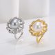 Eco-friendly Copper with Real Gold Plating + Elegant Luxury Open Pearl Ring