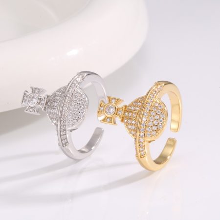 Eco-Friendly Copper with Real Gold Plating Planet-Inspired Open Ring - Luxury-Brand Style Design