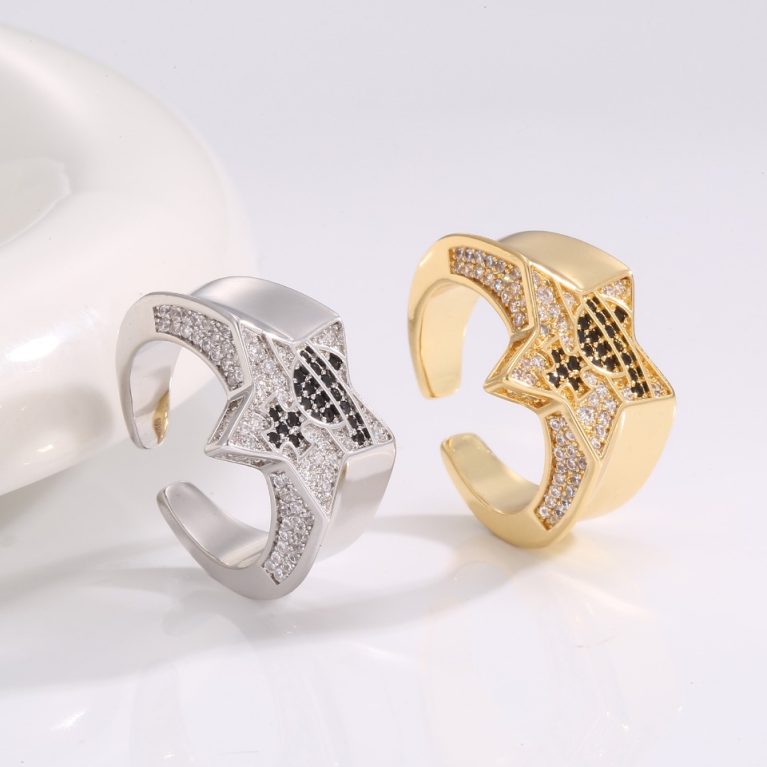 Eco-Friendly Copper Gold-Plated Light Luxury Open Ring